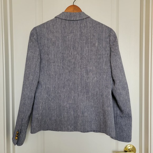 NWT J. Crew Dalton Blazer Italian Cotton/Linen Herringbone 0 - Picture 4 of 13